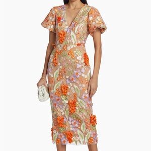 Elliatt Remix Floral Embroidery Midi Dress